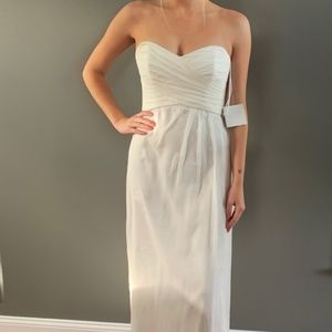 Amsale Floor Length Strapless White Dress 8